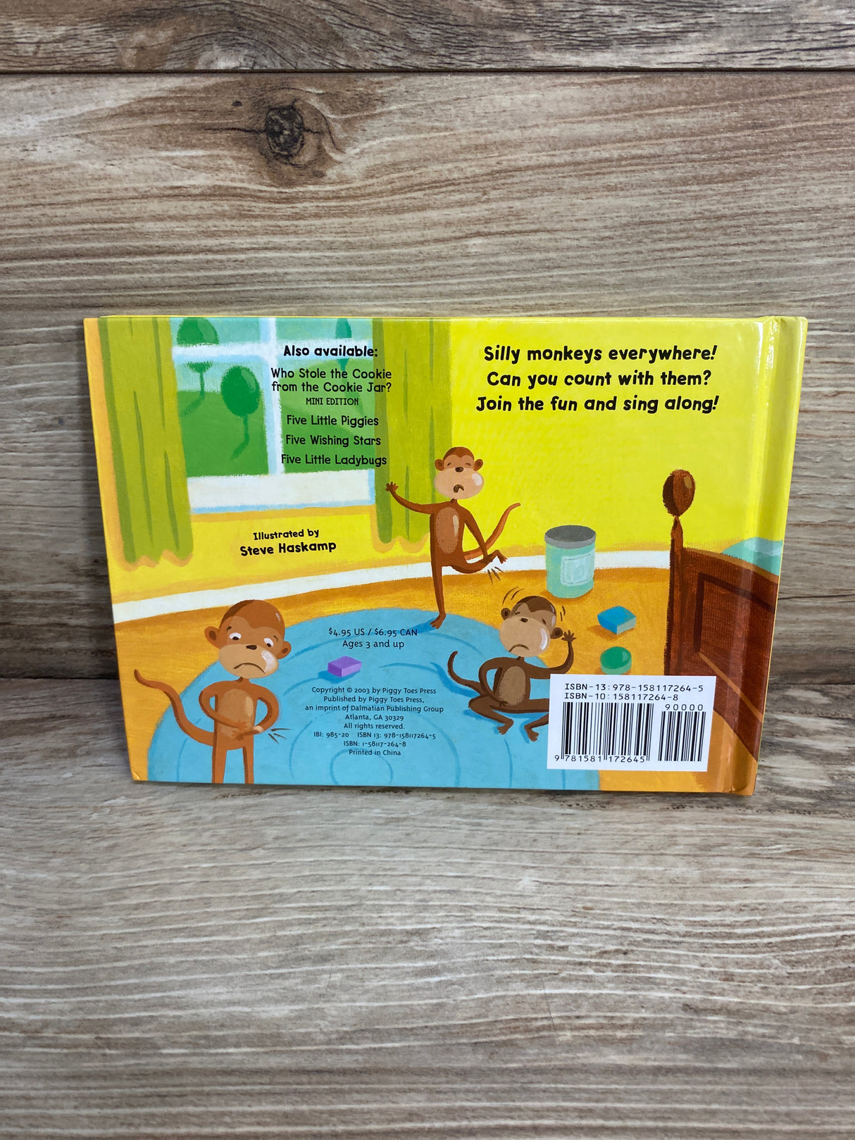 Five Silly Monkeys Hardcover Book