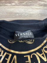 Versace Black Gold Medusa Logo Sweatshirt Tunic sz 4T