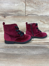 Cat & Jack Giovanna Velvet Boots Burgundy sz 9c