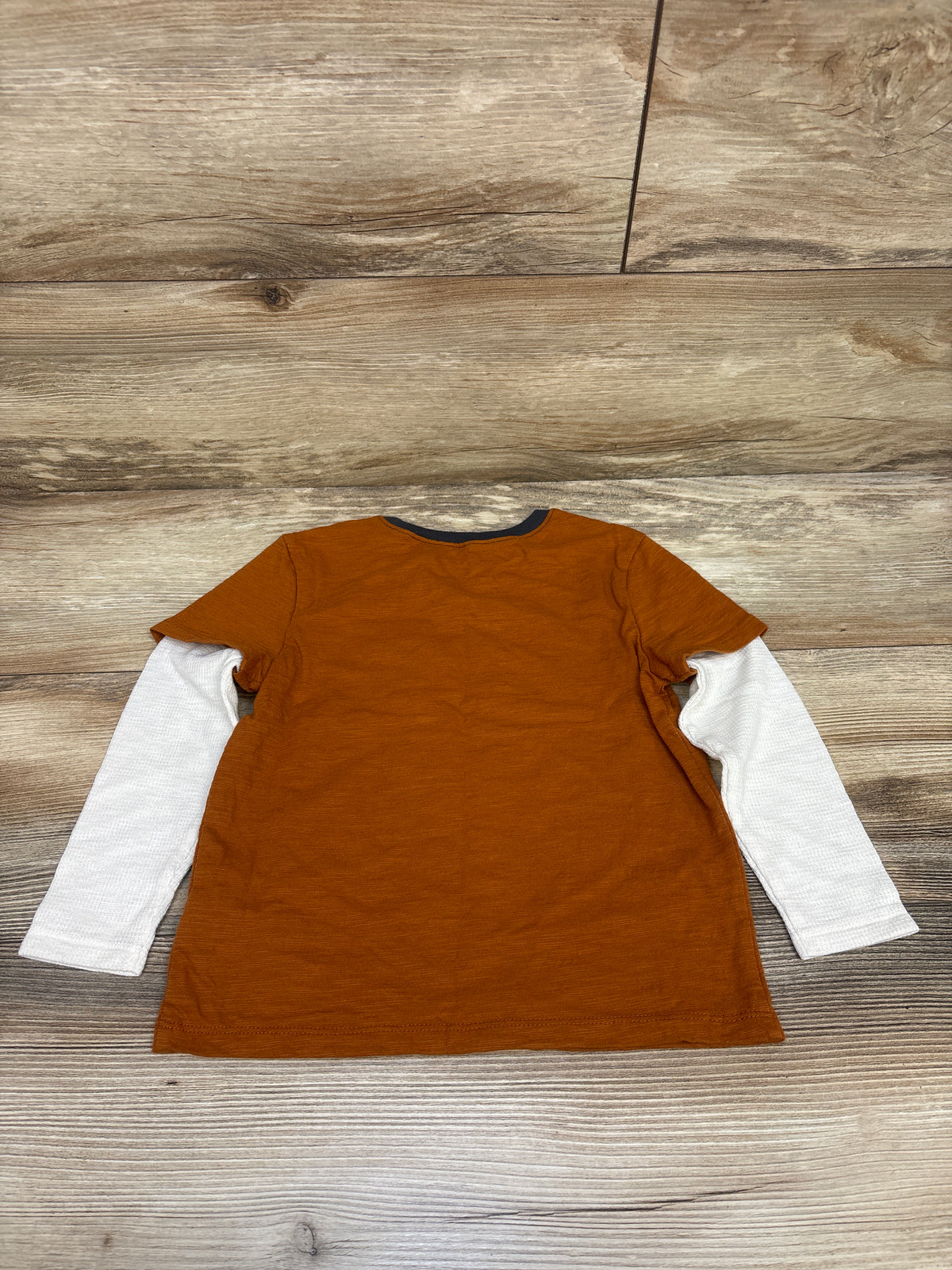 Old Navy Layered Waffle Knit Long Sleeve Shirt Orange sz 4T