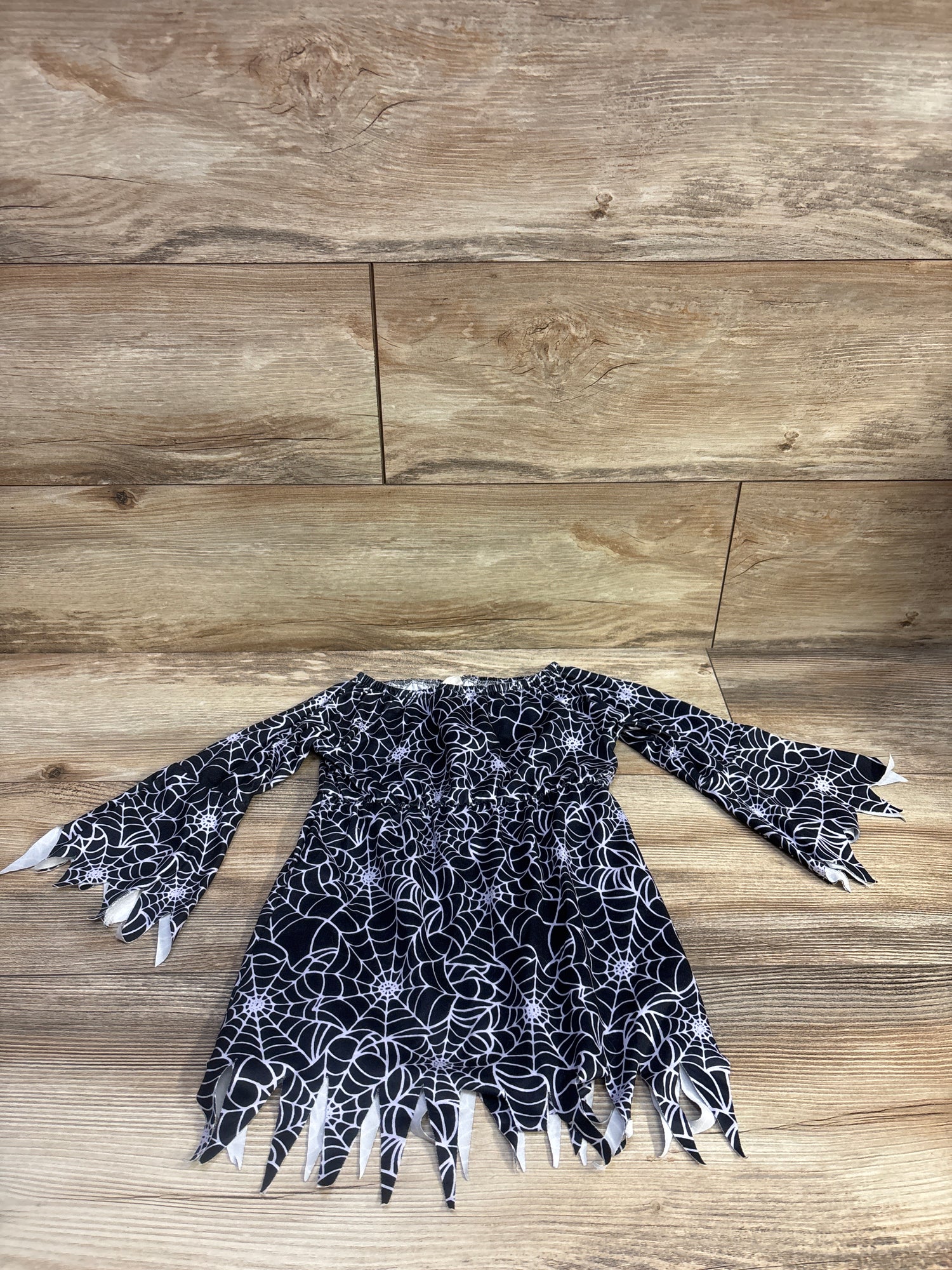 Spiderweb Print Long Sleeve Dress Black sz 12-18m