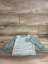 Cat & Jack Striped Long Sleeve Terry Cloth Shirt Green sz 3T