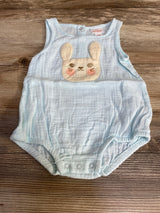 Cat & Jack Gauze Bunny Romper Blue sz 3-6m