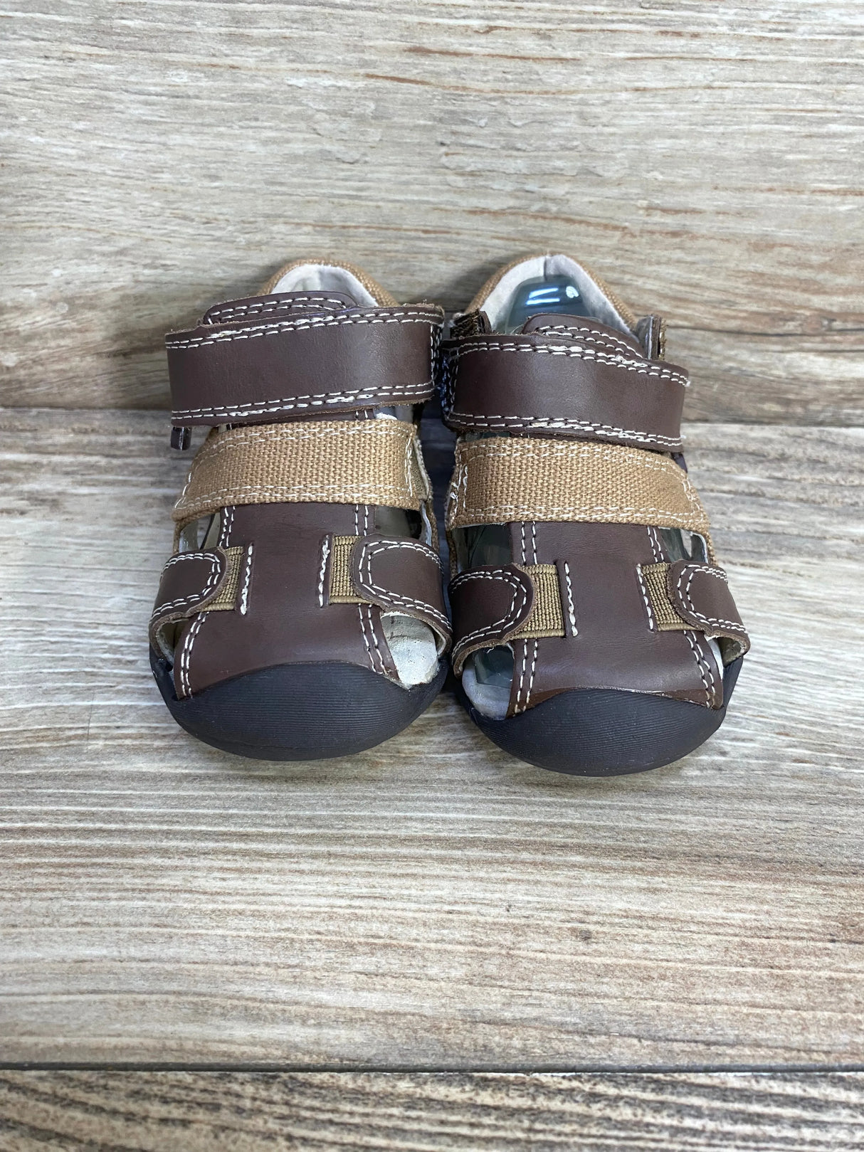 Pediped Grip 'n' Go Joshua Brown Sandals sz 4-4.5c