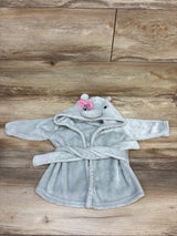 Hudson Baby Plush Hooded Elephant Robe Grey sz 0-9m