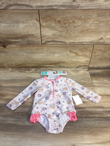 NEW Disney Baby Striped Winnie The Pooh Rash Gaurd Pink sz 6m