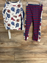 NEW Just One You 4pc Pajama Set Footballs Navy/White sz 3T