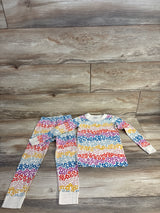 Hanna Andersson 2pc Organic Floral Long John Pajama Set sz 4T