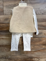 NEW Petite Maison x Nono 3pc Sherpa Vest, Henley Shirt, & Pants Set White sz 12m