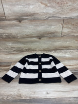 Zara Striped Knit Button-Up Sweater Black sz 3-4T
