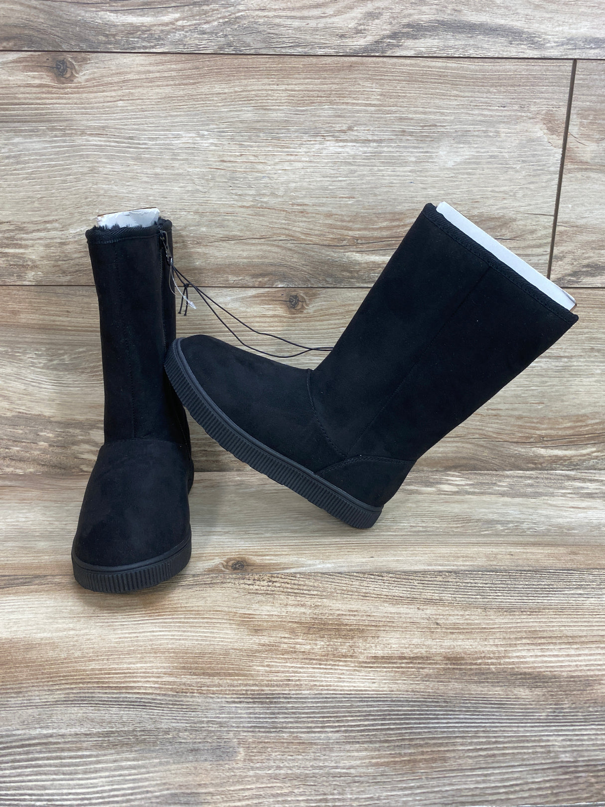 NEW Cat & Jack Natalia Tall Shearling Style Boots Black sz 13c