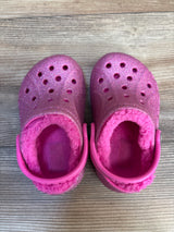 Crocs Baya Lined Clogs Pink Glitter sz 6c