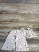 Rabbit + Bear Organic 2pc Cherry Print Gauze Tank Top & Pants Set Beige sz 3T