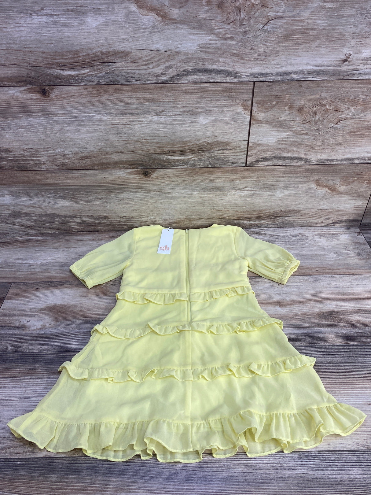 NEW GB Girls Tiered Ruffle Dress Yellow sz 5T