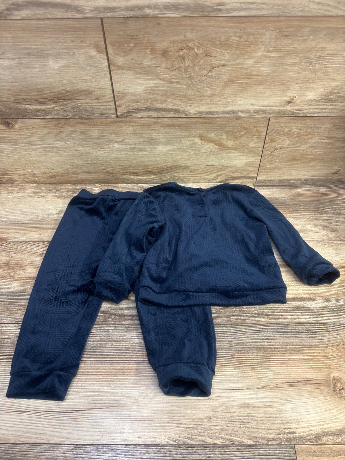 DKNY 2pc Velvet Long Sleeve Top & Pants Set Navy sz 18-24m