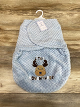 NEW Zak & Zoey Plush Swaddle Blue sz 0-3m