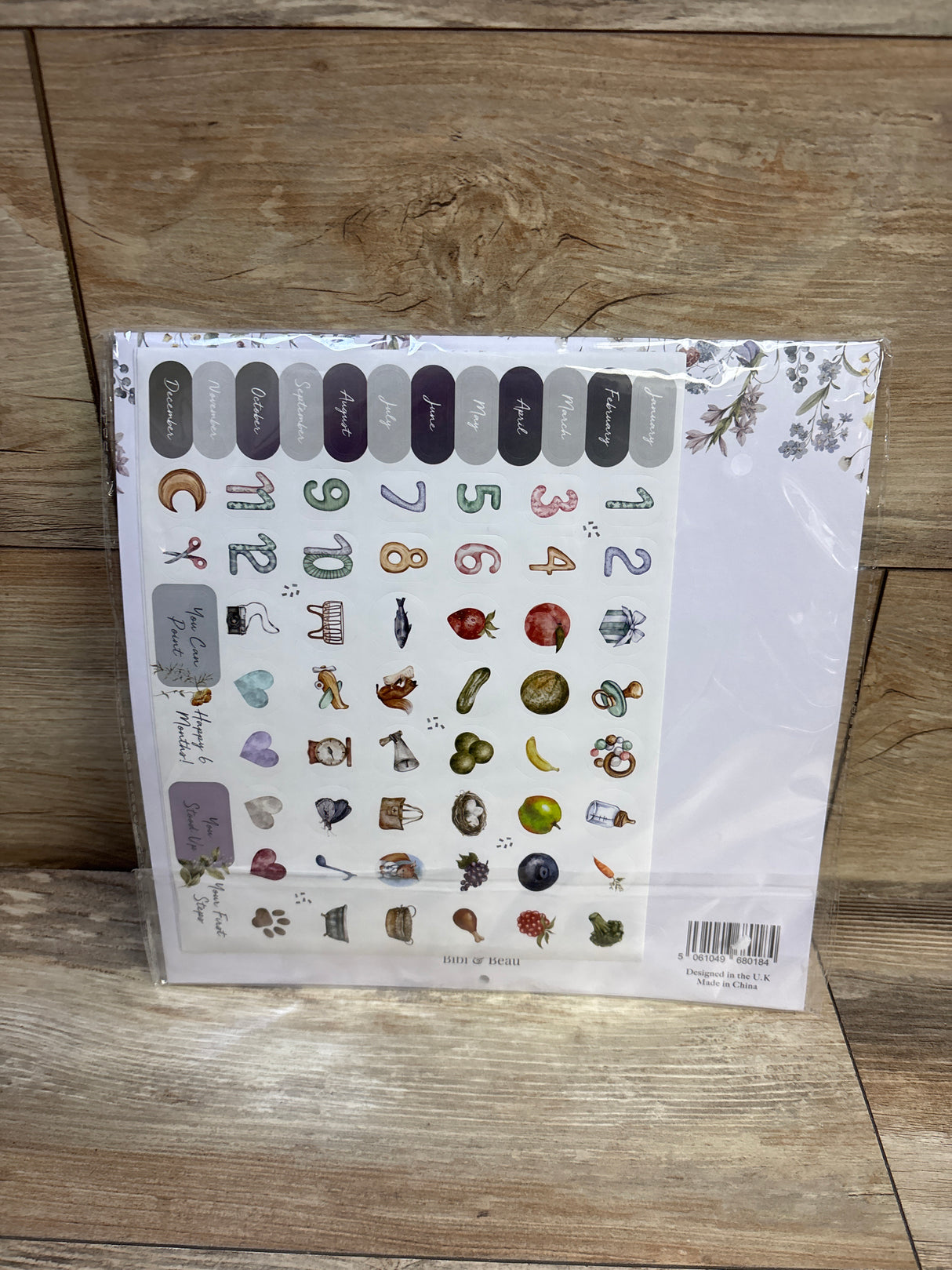NEW Bibi & Beau Baby's First Year Memory & 1st Year Calendar with 100 Stickers