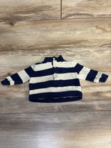 Ralph Lauren Striped French-Rib Pullover Sweater Navy sz 3m