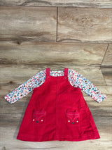 Carter's 2pc Floral Shirt & Overall Dress Pink sz 18m