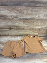 Shein 2pc Shirt & Shorts Set Tan sz 2-3T