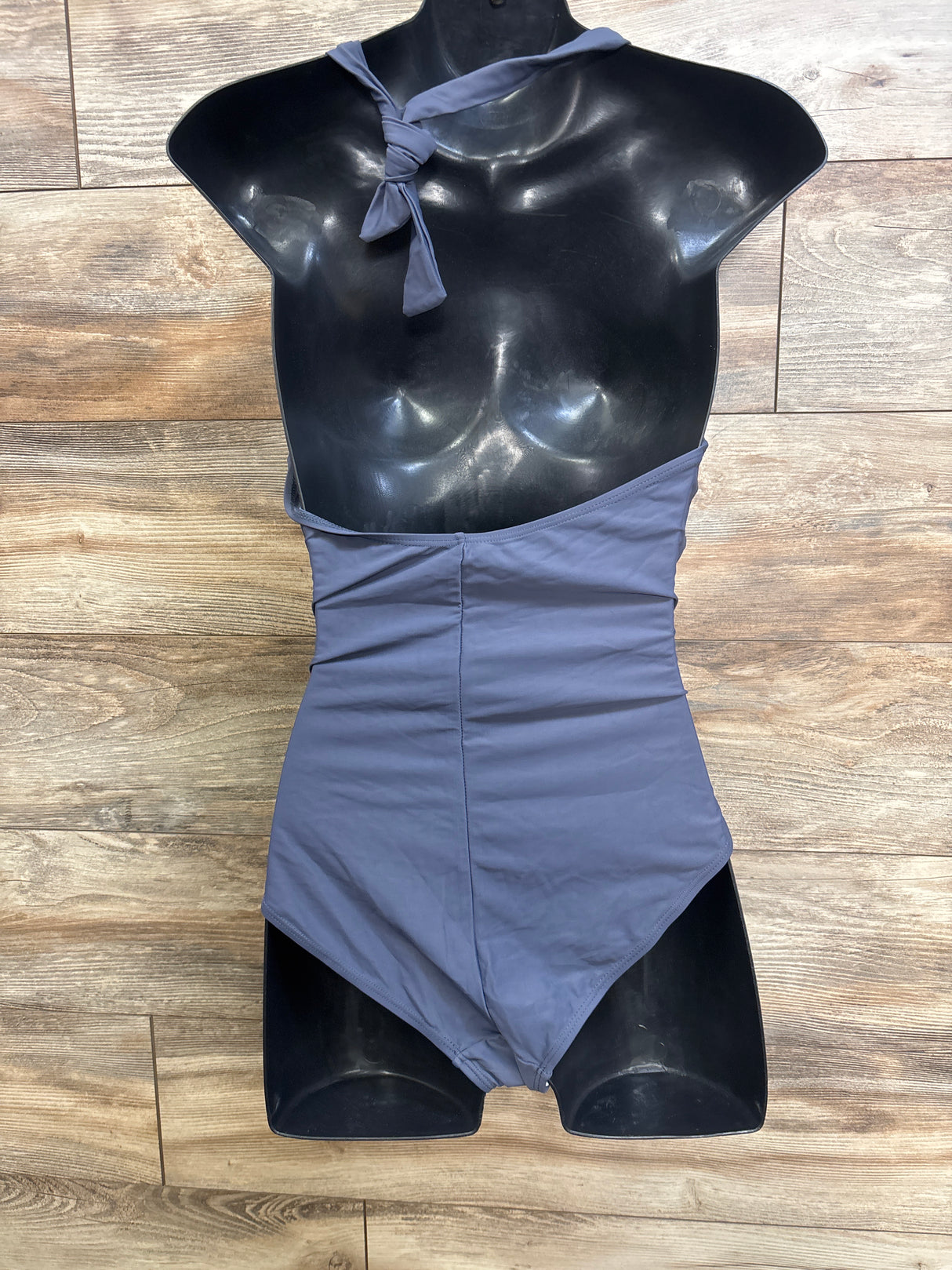 NEW East Elegant Maternity 1pc Halter Swimsuit Slate Blue sz Small