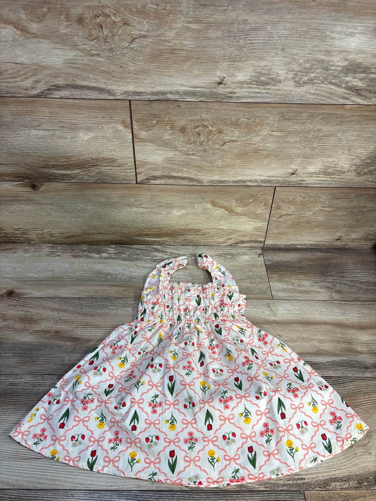 Lily Bleu Smocked Sleeveless Dress White sz 2T