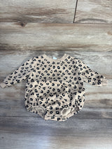 Old Navy Leopard Print Sweater Romper Tan sz 6-12m