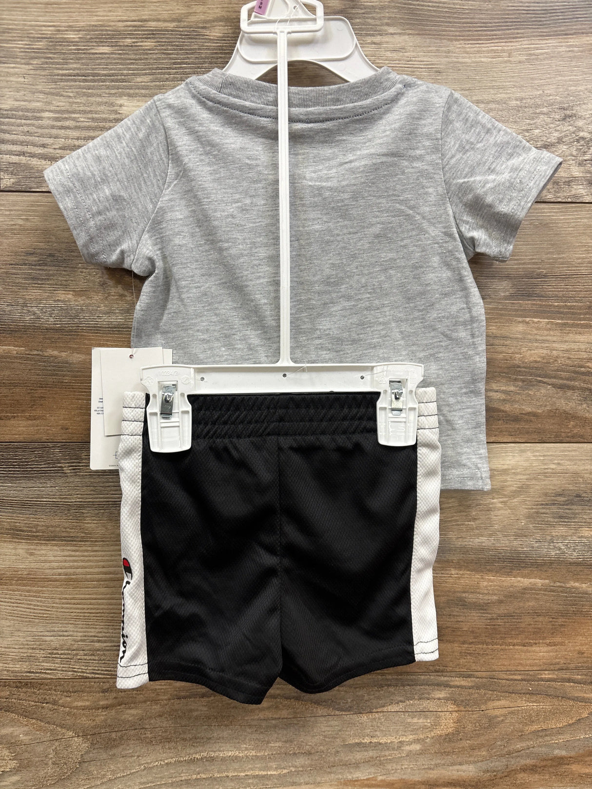NEW Champion 2pc Shirt & Active Shorts Set Grey sz 6-9m