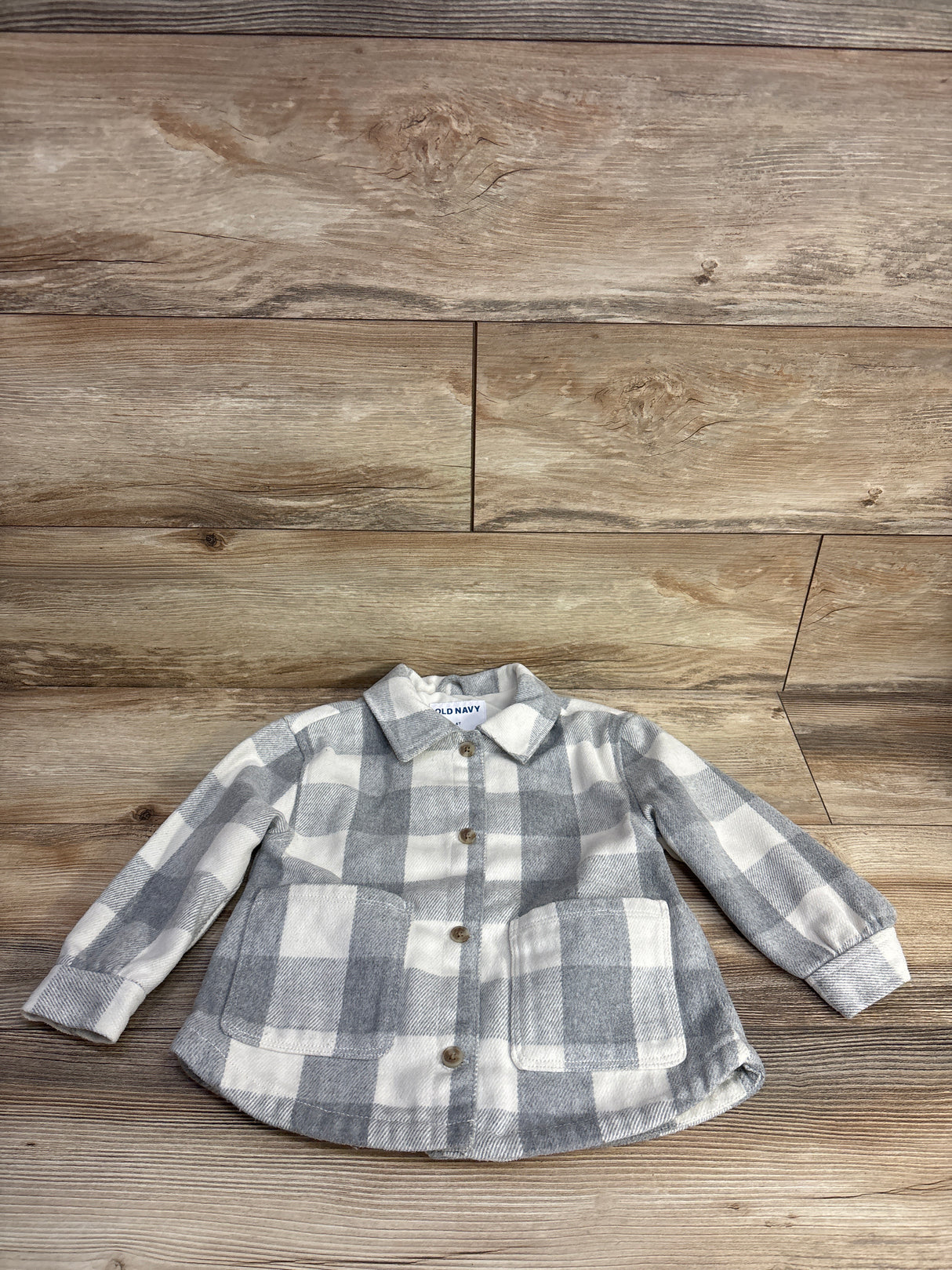 Old Navy Plaid Shacket Grey sz 4T