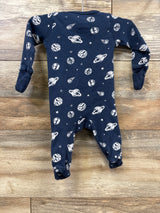 Member's Mark Planet Print Sleeper Navy sz Newborn