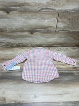 NEW Cat & Jack Plaid Button-Up Shirt Pink sz 18m