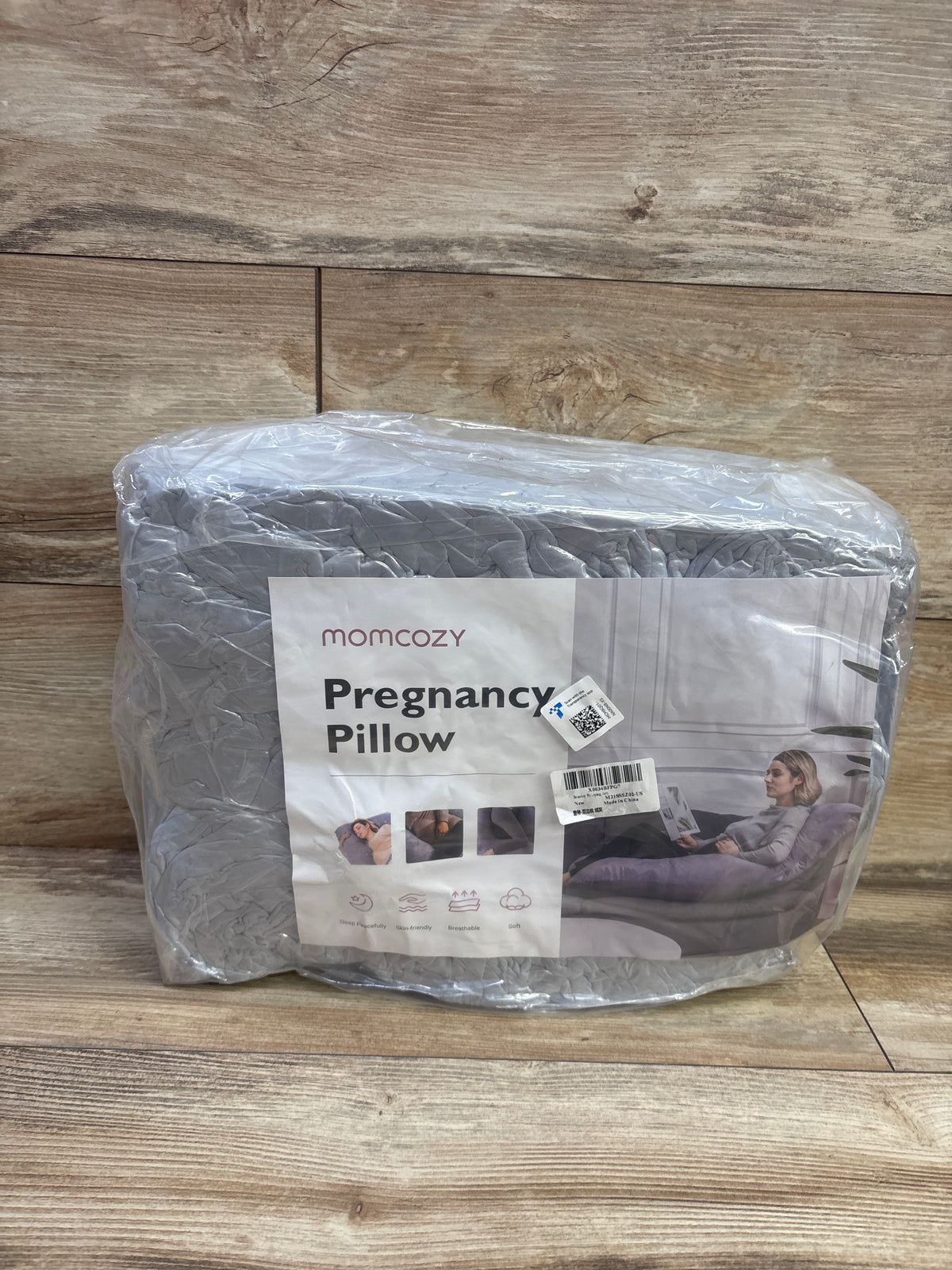 NEW Momcozy U Shaped Pregnancy Body Pillow, Grey