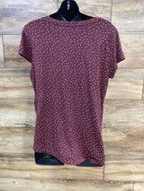 Latched Mama Polka Dot Maternity Nursing Shirt Berry sz Large