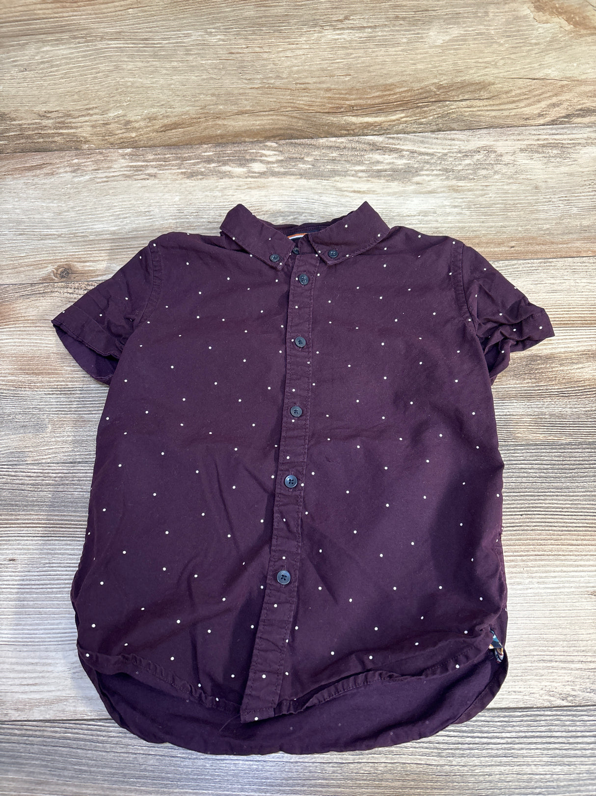 Cactus Boys Polka Dot Button Up Shirt Purple sz 5/6Y