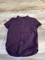 Cactus Boys Polka Dot Button Up Shirt Purple sz 5/6Y