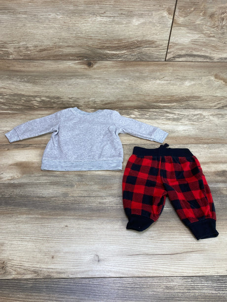Just One You 2pc Santa Sweatshirt & Pants Grey sz 3m - Me n Mommy To Be