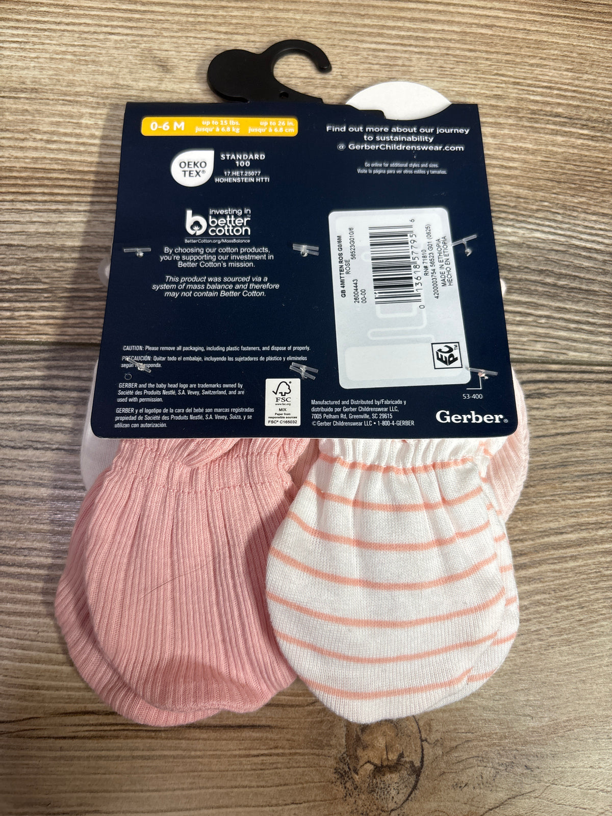 NEW Gerber 4pk No Scratch Mittens sz 0-6m