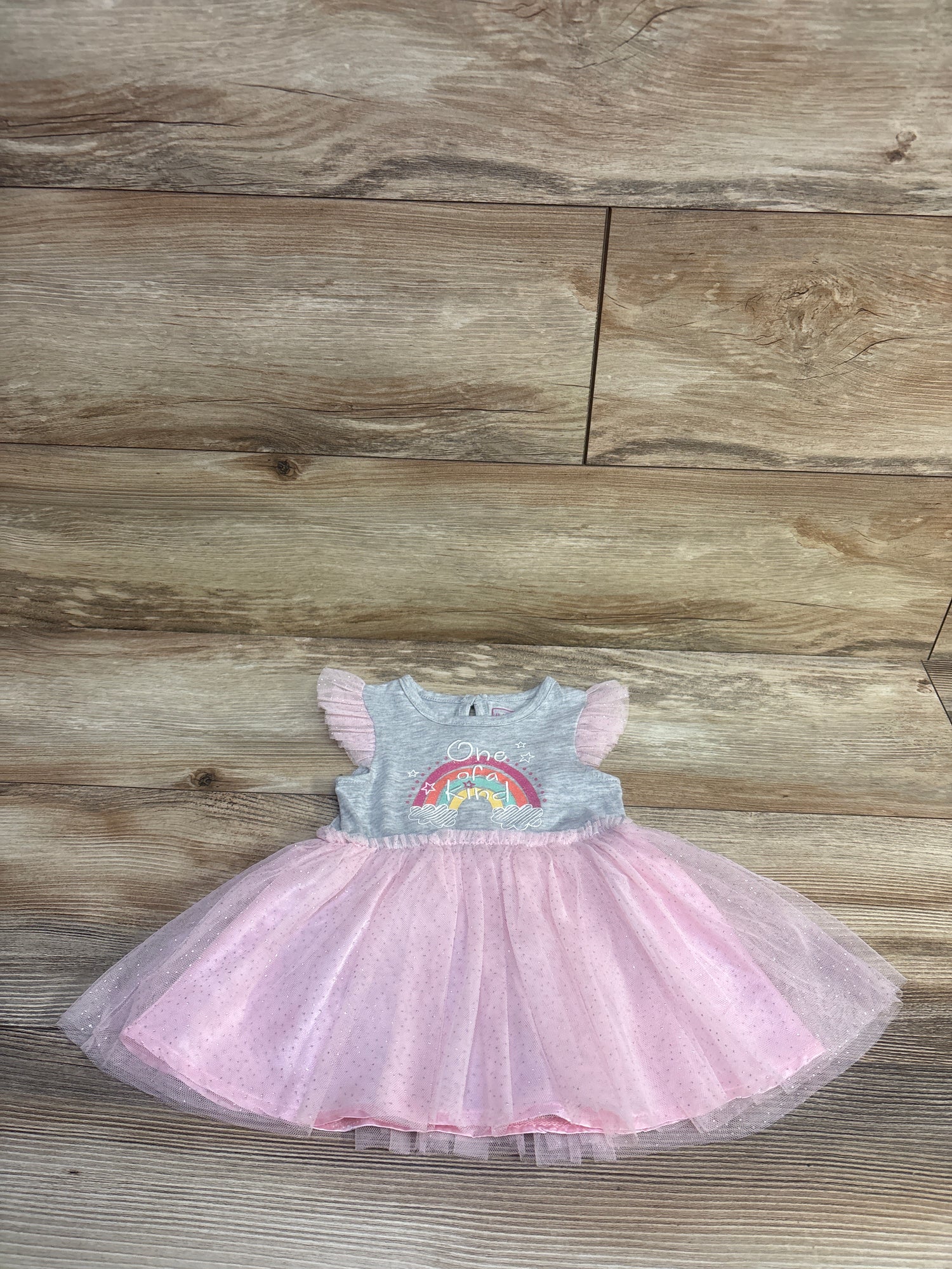 Just Lizzy Tulle Bodysuit Dress Grey sz 6m