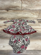 YoBaby Long Sleeve Dress & Bloomers 2pc Set Green sz 6-9m