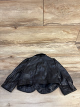 NEW Baby Gap Puff Sleeve Vegan-Leather Icon Jacket Black sz 6-12m