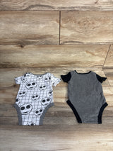 Disney Tim Burton's The Nightmare Before Christmas 2pk Bodysuits Grey sz 3/6m