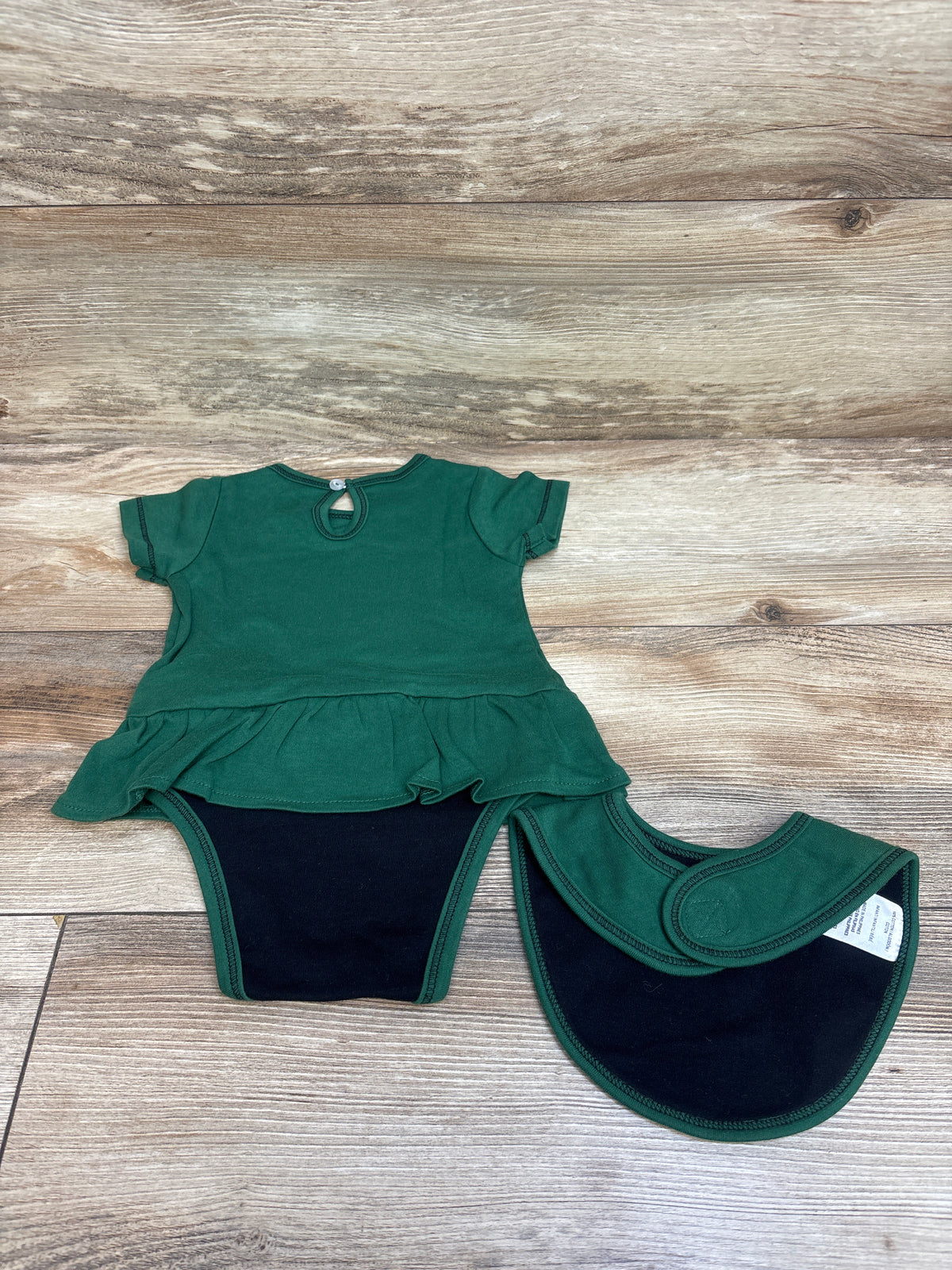 NFL 2pc Love NY Jets Bodysuit Dress & Bib Set Green sz 12m