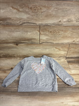 NEW Cat & Jack Floral Heart Sweatshirt Grey sz 4T