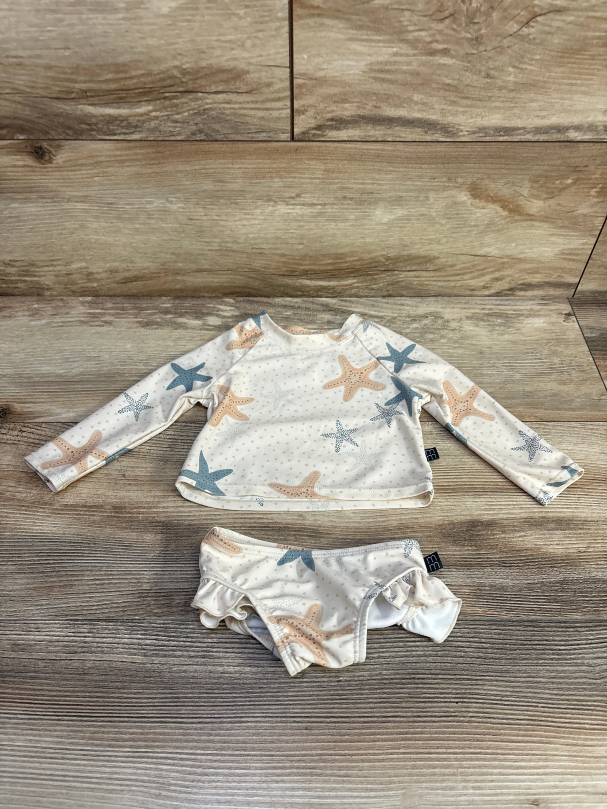 Modern Moments 2pc Starfish Rashguard Swimsuit Set Ivory sz 3-6m - Me n Mommy To Be