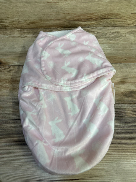 Blankets & Beyond Bunny Print Plush Swaddle Pink sz 0-3m - Me n Mommy To Be