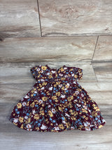 Wonder Nation Floral Henley Dress Burgundy sz 12m