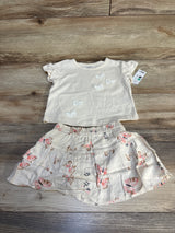 NEW Carter's 2pc Butterfly Shirt & Skort Ivory sz 18m