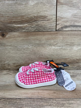 NEW Wonder Nation Casual Bump Toe Sneakers Gingham Pink Sz 6c