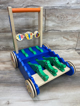 Melissa & Doug Deluxe Chomp and Clack Alligator Wooden Push Toy and Activity Walker