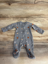 Carter's Waffle Knit Sports Sleeper Grey sz Preemie